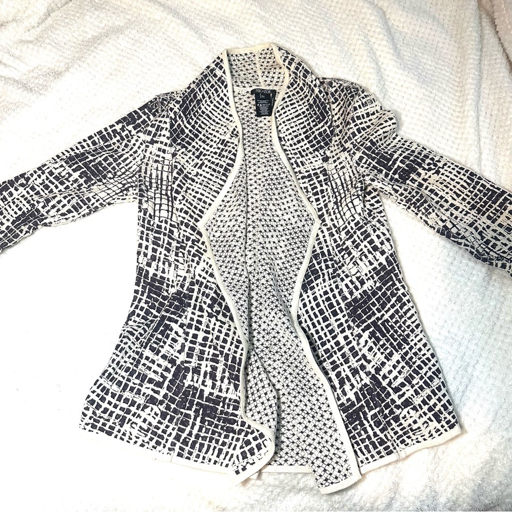 NIC+ZOE Black and White Textured Cardigan